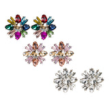 Maxbell 1 Pair Acrylic Fashion Women Girls Ear Stud Jewelry Floral Earrings Colored