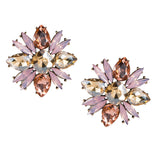 Maxbell 1 Pair Acrylic Fashion Women Girls Ear Stud Jewelry Floral Earrings Pink