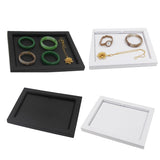 Maxbell PU Leather Jewelry Display Tray Showcase for Necklace Earring Trinkets Black