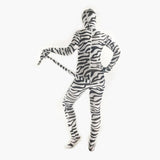 Maxbell Full Body White Black Stripes Zebra Bodysuit Spandex Unitard Costume XL