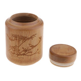 Maxbell Bamboo Tea Storage Box Canister Bottle Case Holder Home Container with Lid