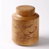 Maxbell Bamboo Tea Storage Box Canister Bottle Case Holder Home Container with Lid