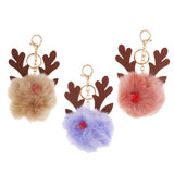 Maxbell Keychain Christmas Elk Keyring Handbag Wallet Purse Decoration Bean Red