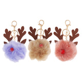 Maxbell Keychain Christmas Elk Keyring Handbag Wallet Purse Decoration Bean Red