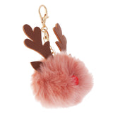 Maxbell Keychain Christmas Elk Keyring Handbag Wallet Purse Decoration Bean Red