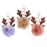 Maxbell Keychain Christmas Elk Keyring Handbag Wallet Purse Decoration Bean Red