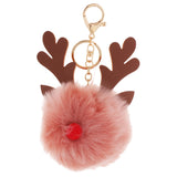 Maxbell Keychain Christmas Elk Keyring Handbag Wallet Purse Decoration Bean Red