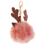 Maxbell Keychain Christmas Elk Keyring Handbag Wallet Purse Decoration Bean Red