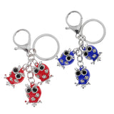 Maxbell Alloy Crystal Cute Three Owl Pendant Car Handbag Key Chain Decoration Blue