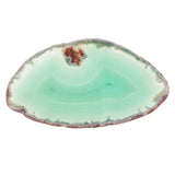 Maxbell Natural Agate Slice/geode USB Lamp Table Night Light on Iron Green