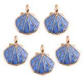 Maxbell 5PCS/Lot Alloy Shell Mobile Necklace Pendant Jewelry DIY Decor Dark Blue