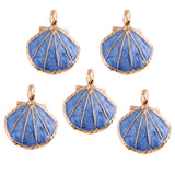 Maxbell 5PCS/Lot Alloy Shell Mobile Necklace Pendant Jewelry DIY Decor Dark Blue