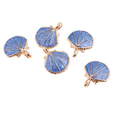 Maxbell 5PCS/Lot Alloy Shell Mobile Necklace Pendant Jewelry DIY Decor Dark Blue