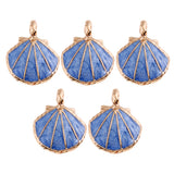 Maxbell 5PCS/Lot Alloy Shell Mobile Necklace Pendant Jewelry DIY Decor Dark Blue