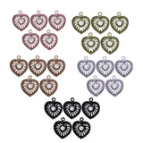 Maxbell 5 PCS/Lot Lady Hollow Heart Pendant Diamante Pendant Jewelry DIY Army Green