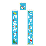 Maxbell Merry Christmas Porch Banner Christmas Outdoor Decoration  Blue