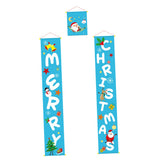 Maxbell Merry Christmas Porch Banner Christmas Outdoor Decoration  Blue