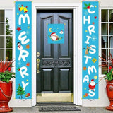 Maxbell Merry Christmas Porch Banner Christmas Outdoor Decoration  Blue