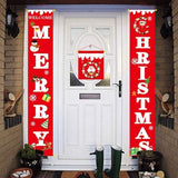 Maxbell Merry Christmas Porch Banner Christmas Outdoor Decoration  Red