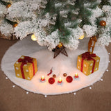 Maxbell White Christmas Tree Plush Skirt for Christmas Holiday Party Decoration L