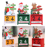 Maxbell Wooden Block Canlendar Tabletop Decoration Christmas Ornament  Santa Claus