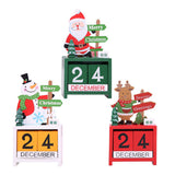 Maxbell Wooden Block Canlendar Tabletop Decoration Christmas Ornament  Santa Claus