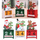 Maxbell Wooden Block Canlendar Tabletop Decoration Christmas Ornament  Santa Claus