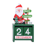 Maxbell Wooden Block Canlendar Tabletop Decoration Christmas Ornament  Santa Claus