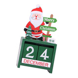 Maxbell Wooden Block Canlendar Tabletop Decoration Christmas Ornament  Santa Claus