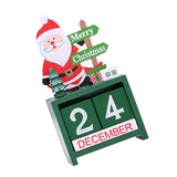 Maxbell Wooden Block Canlendar Tabletop Decoration Christmas Ornament  Santa Claus