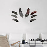 Maxbell Feather Pattern Wall Art Stickers Mirror Decal Indoor Home Decoration Black