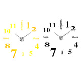 Maxbell Creative 3D DIY Wall Clock Decor Sticker Mirror for Home Office Decor Black