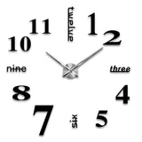 Maxbell Creative 3D DIY Wall Clock Decor Sticker Mirror for Home Office Decor Black