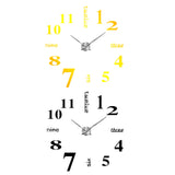 Maxbell Creative 3D DIY Wall Clock Decor Sticker Mirror for Home Office Decor Black