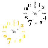 Maxbell Creative 3D DIY Wall Clock Decor Sticker Mirror for Home Office Decor Black