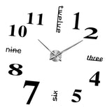 Maxbell Creative 3D DIY Wall Clock Decor Sticker Mirror for Home Office Decor Black