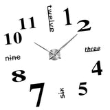 Maxbell Creative 3D DIY Wall Clock Decor Sticker Mirror for Home Office Decor Black