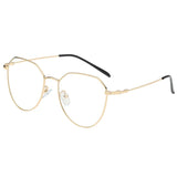 Maxbell Fashion Metal Frame Full Rim Eyeglasses Anti-Radition Glasses Gold