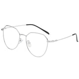 Maxbell Fashion Metal Frame Full Rim Eyeglasses Anti-Radition Glasses Sliver