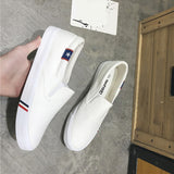 Maxbell Casual Canvas Loafer Flats Slip On Sneaker Shoes Womens EUR 38 White