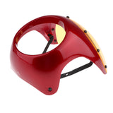 Maxbell 7" Motorcycle Headlight Fairing Screen Cover Cafe Racer Red + Yellow