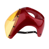 Maxbell 7" Motorcycle Headlight Fairing Screen Cover Cafe Racer Red + Yellow