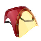 Maxbell 7" Motorcycle Headlight Fairing Screen Cover Cafe Racer Red + Yellow