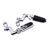 Maxbell Motorcycle Front Folding Footpegs Pedals for Yamaha w/ 1" Engine Guard Frame