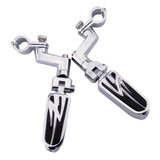 Maxbell Motorcycle Front Folding Footpegs Pedals for Yamaha w/ 1" Engine Guard Frame