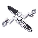 Maxbell Motorcycle Front Folding Footpegs Pedals for Yamaha w/ 1" Engine Guard Frame