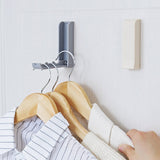 Maxbell Foldable Sticky Wall Clothes Hanging Hooks Holder for Bathroom Bedroom Gray