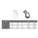 Maxbell Marine 316 Stainless Steel Trailer Safety Chain Latch Clevis Hook 0.25 inch