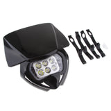 Maxbell Universal Motorcycle LED Headlight Headlamp for Enduro Dirt Bike Black