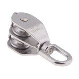 Maxbell 304 Stainless Steel Double Swivel Pulley Block with Swivel Eye M20